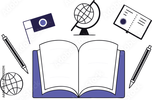 Conceptual global connectivity and communication design featuring diverse elements and textual information rendered in a professional graphic format