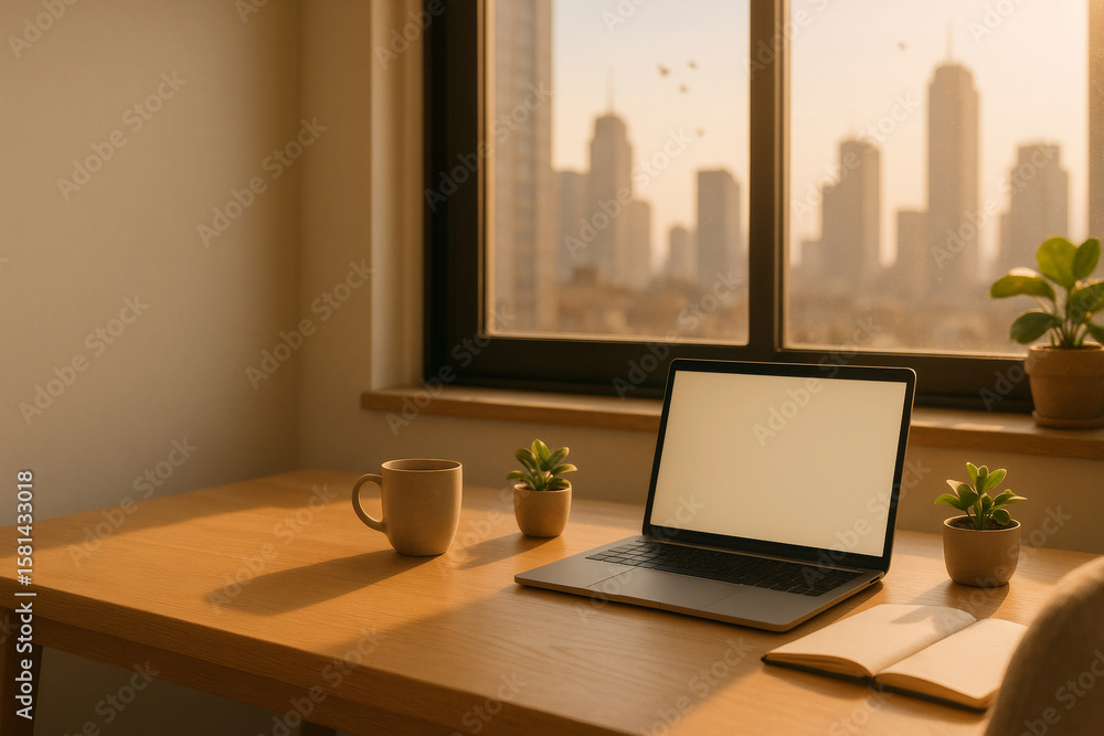 Fototapeta premium Morning Workspace Glow