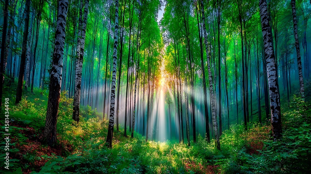 Obraz premium Forest with Sunlight