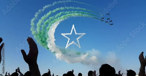 Fighter Jets Creating Pakistan Flag with Smoke Trails | Air Show on 14 August