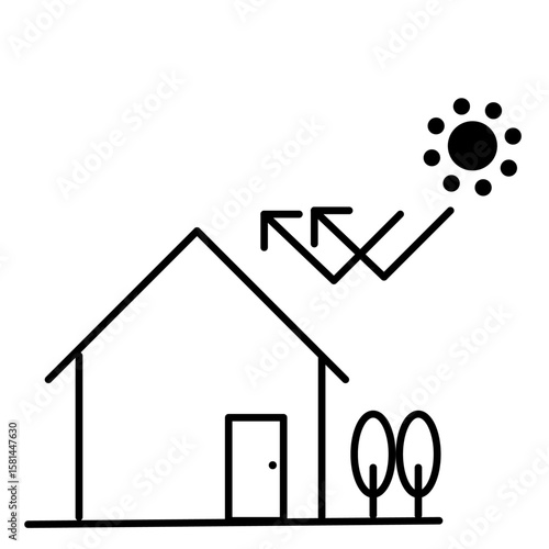 紫外線が当たる屋根のイラスト