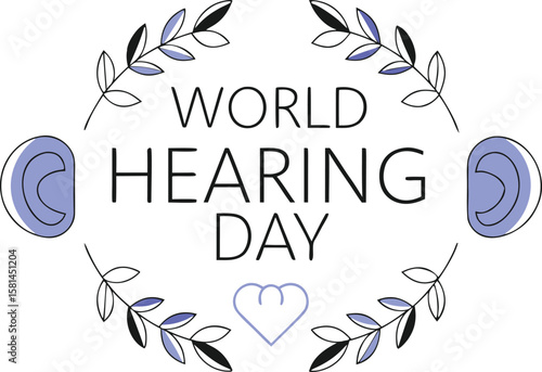 Celebrating world hearing day in march with a vibrant and informative graphic design for awareness campaigns and educational materials