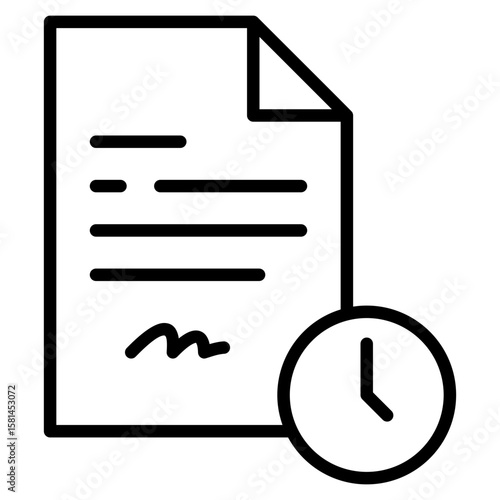 Contract Time Icon Element For Design