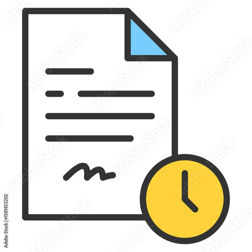 Contract Time Icon Element For Design