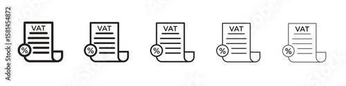Value added tax VAT icon simple editable stroke series pack. eps10