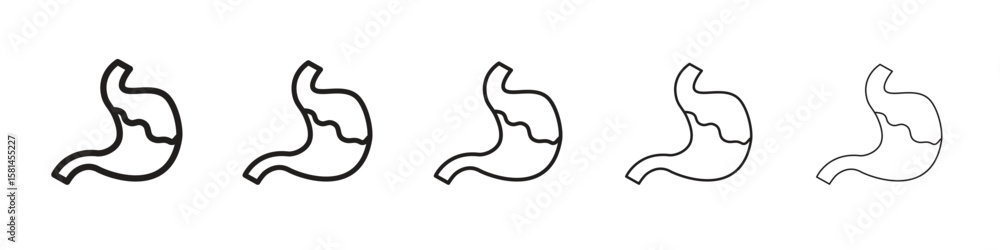Fototapeta premium Stomach with Liquids icon simple editable stroke series pack. eps10
