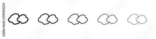 Stone icon simple editable stroke series pack. eps10