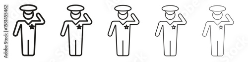 Salute icon simple editable stroke series pack. eps10