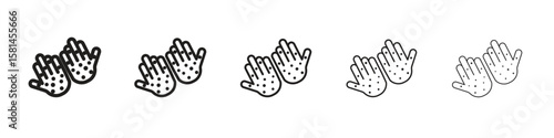Rash hand icon simple editable stroke series pack. eps10