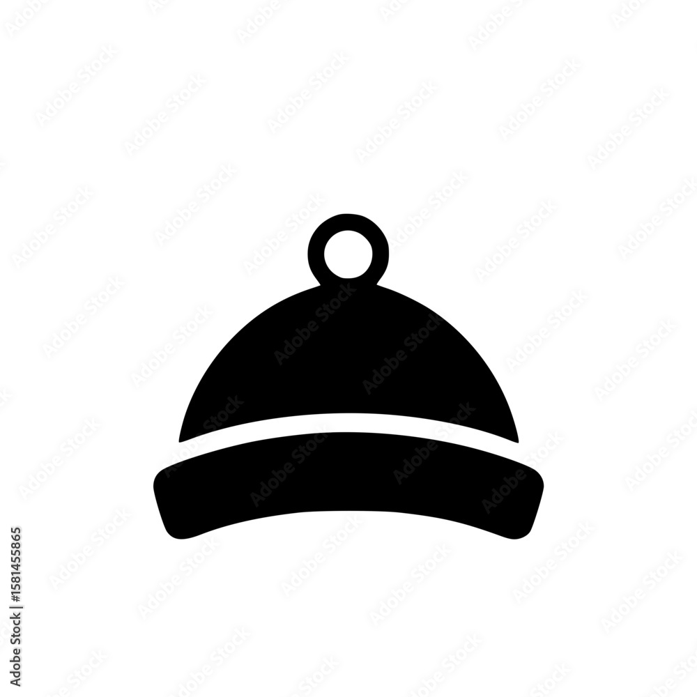Fototapeta premium Baby Hat Silhouette Icon – Minimalist Black SVG Clipart