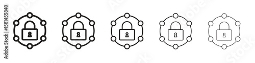 Private network icon simple editable stroke series pack. eps10