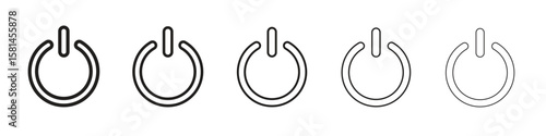 Power icon simple editable stroke series pack. eps10