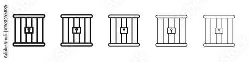 Prison icon simple editable stroke series pack. eps10
