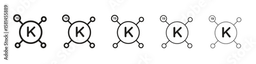 Potassium icon simple editable stroke series pack. eps10