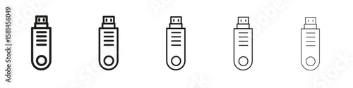 Pendrive icon simple editable stroke series pack. eps10