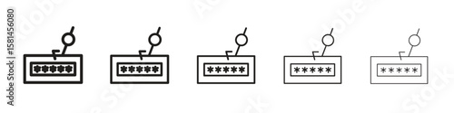 Password phishing icon simple editable stroke series pack. eps10
