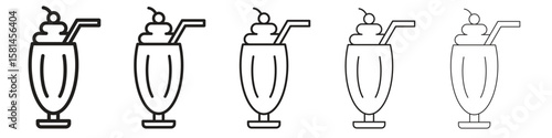 Milkshake icon simple editable stroke series pack. eps10