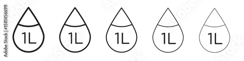 Liter icon simple editable stroke series pack. eps10