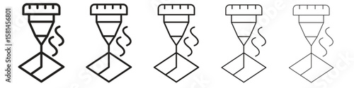 Laser machine icon simple editable stroke series pack. eps10