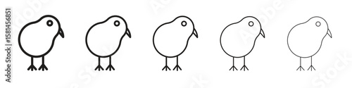 Kiwi bird icon simple editable stroke series pack. eps10