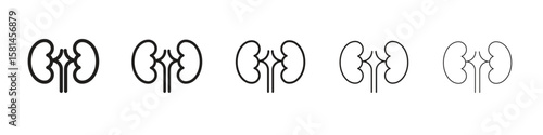 Kidney disease icon simple editable stroke series pack. eps10