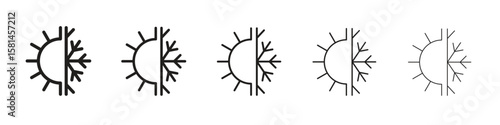 Hot and cold icon simple editable stroke series pack. eps10