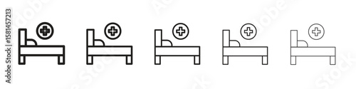 Hospital bed icon simple editable stroke series pack. eps10