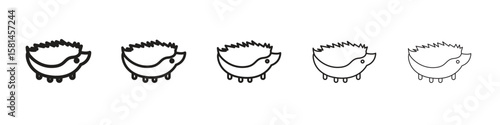 Hedgehog icon simple editable stroke series pack. eps10