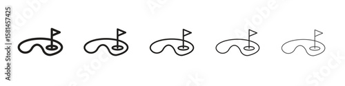 Golf yard icon simple editable stroke series pack. eps10