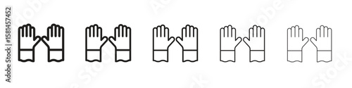 Gloves icon simple editable stroke series pack. eps10