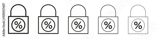 Fixed rate mortgage icon simple editable stroke series pack. eps10