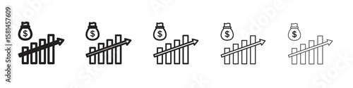 Fiscal policy icon simple editable stroke series pack. eps10