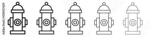 Fire hydrant icon simple editable stroke series pack. eps10