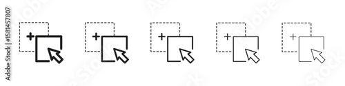 Drag and drop icon simple editable stroke series pack. eps10