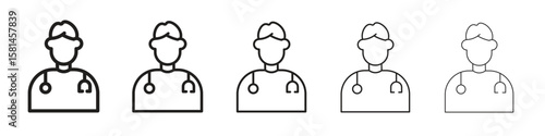 Doctor icon simple editable stroke series pack. eps10