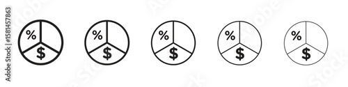 Dividend yield icon simple editable stroke series pack. eps10