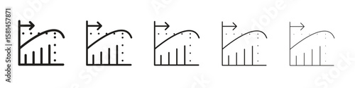 Diminishing returns icon simple editable stroke series pack. eps10