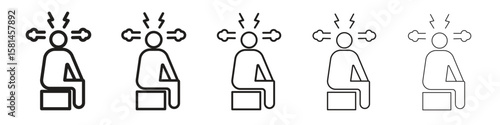 Depression icon simple editable stroke series pack. eps10