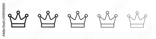 Crown icon simple editable stroke series pack. eps10