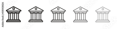 Courthouse icon simple editable stroke series pack. eps10