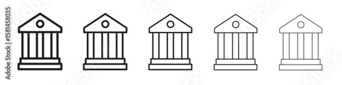 Courthouse icon simple editable stroke series pack. eps10