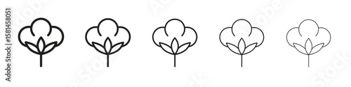 Cotton icon simple editable stroke series pack. eps10