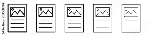 Content icon simple editable stroke series pack. eps10