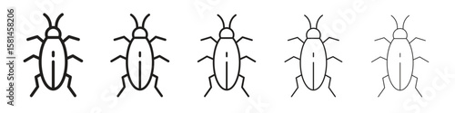 Cockroach icon simple editable stroke series pack. eps10