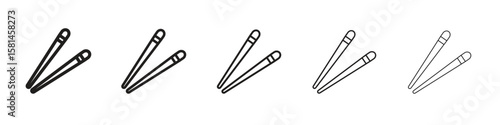Chopsticks icon simple editable stroke series pack. eps10