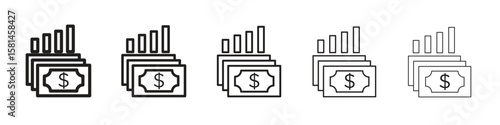 capital gain icon simple editable stroke series pack. eps10
