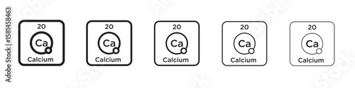 Calcium icon simple editable stroke series pack. eps10