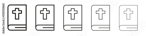 Bible icon simple editable stroke series pack. eps10