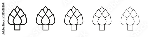 Artichoke icon simple editable stroke series pack. eps10