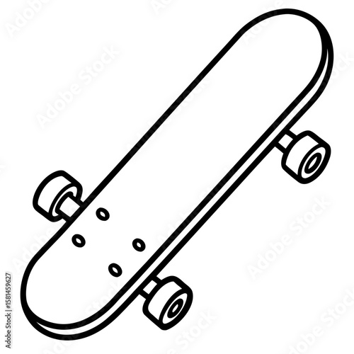 Minimal Skateboard Silhouette Vector